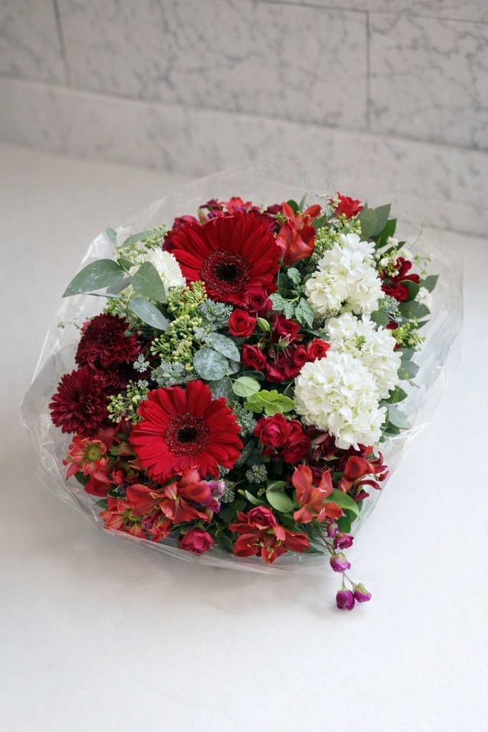 Bouquet of Red Mixed Flowers