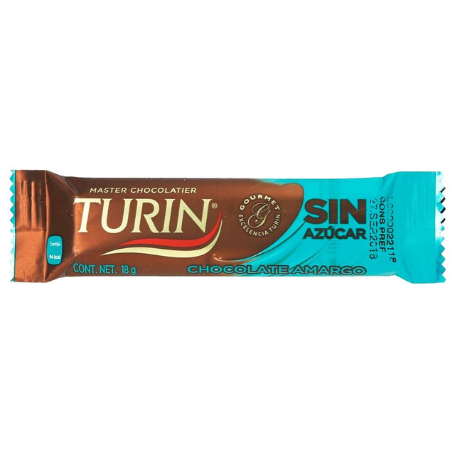 Barra de Chocolate Turín sin Azúcar (pz)